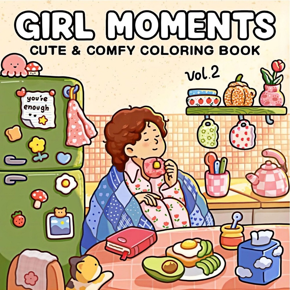 Adult Coloring Book Stress Relief - Kız Anları Yetişkinler İçin Sevimli ve