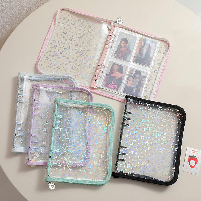 Stationery Books - A5/A6/A7 Yıldızlı Fermuarlı Klasör Fotoğraf Kartları