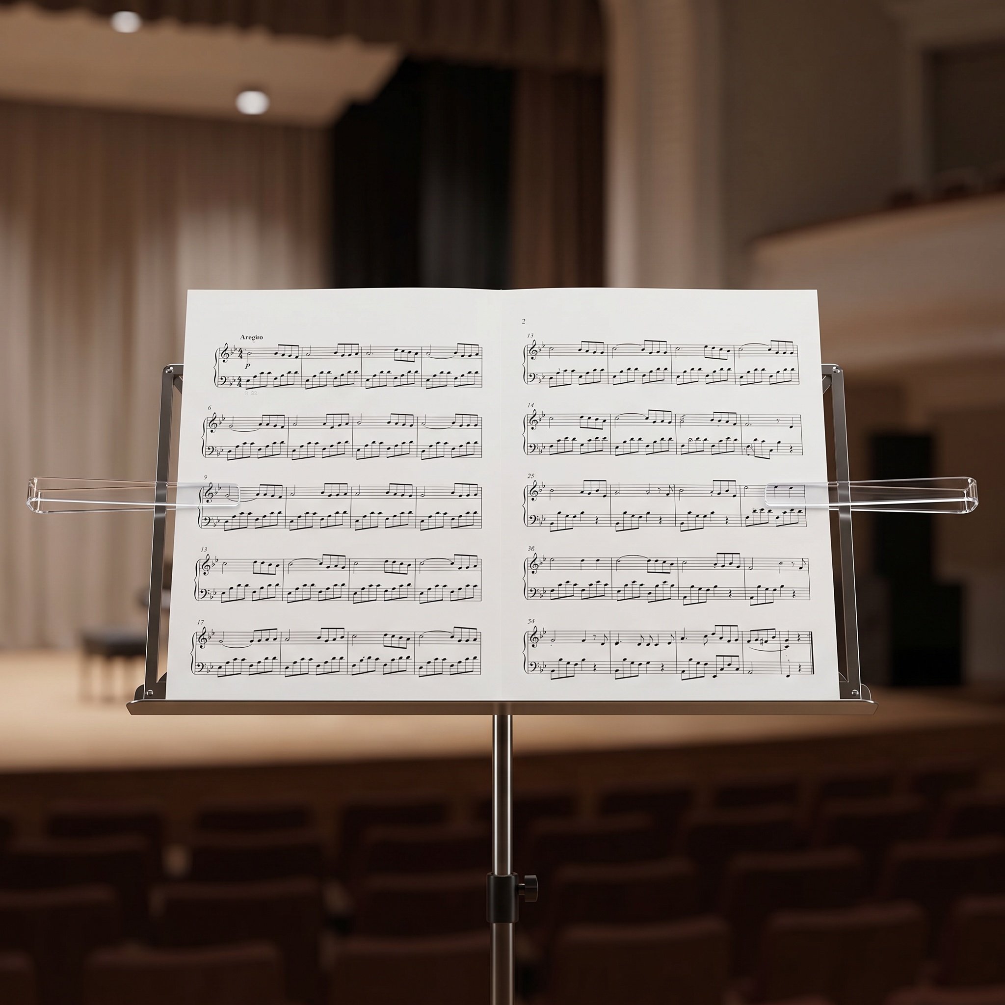 Clear Acrylic Book Stand Holder - 6 Çift Müzik Kitabı Sayfa Tutucu