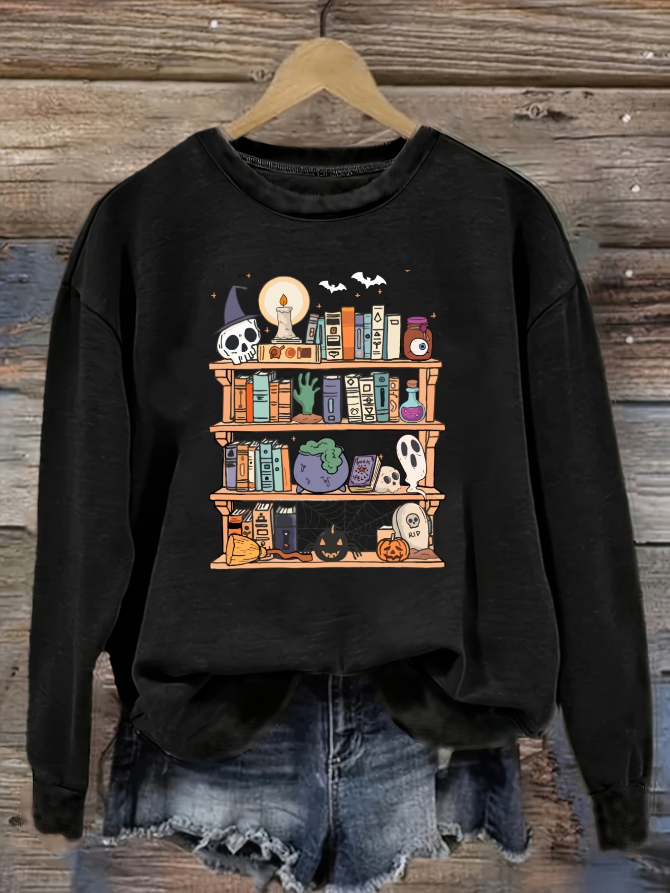 Books - Kadın Günlük Uzun Kollu Bisiklet Yaka