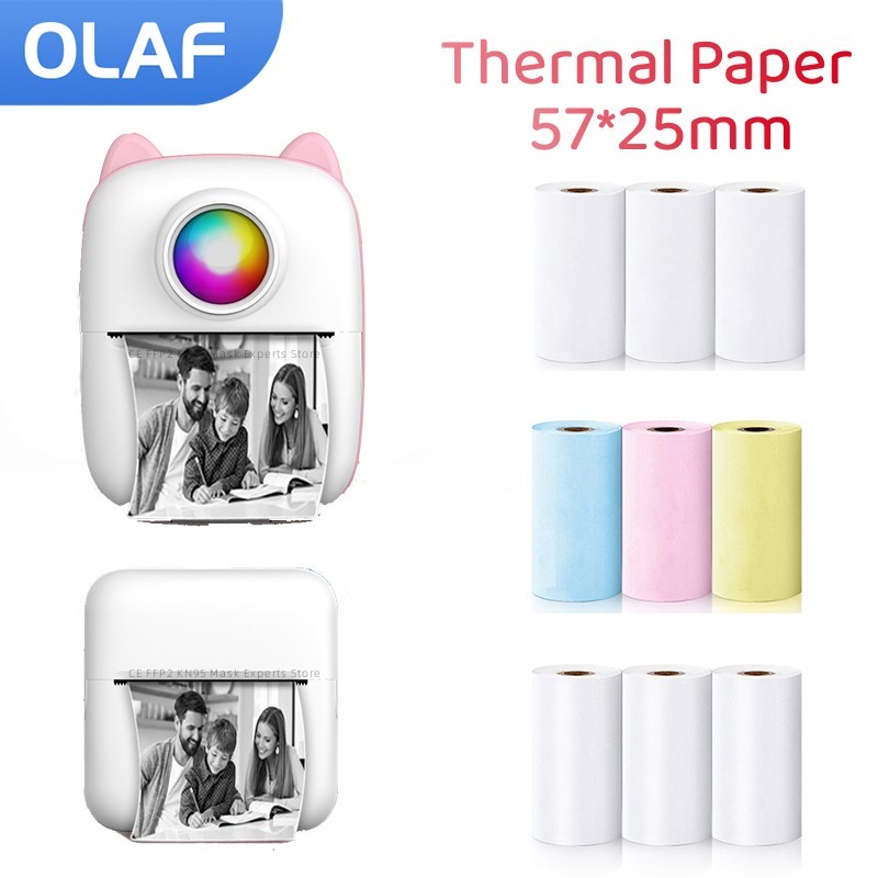 Mini Pocket Thermal Printer Paper Roll - 57MM Rolls termal kağıt kendinden yapışkanlı