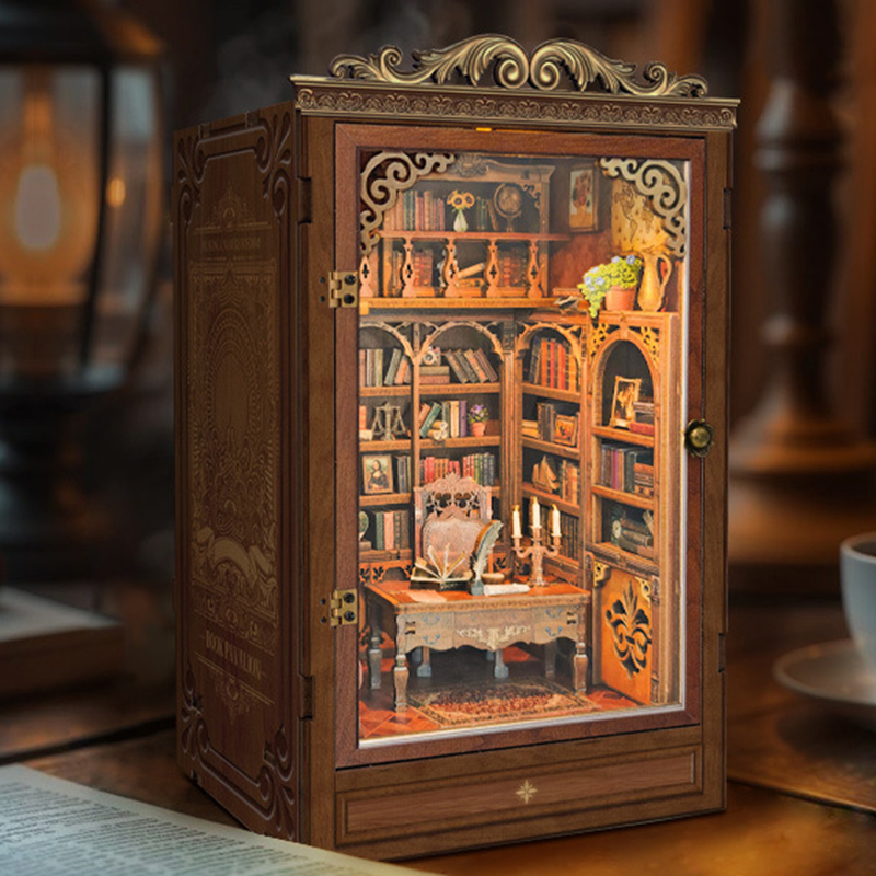 Diy Wooden Book Nook Kit Shelf Insert - DIY Kitap Köşesi Raf Ekleme Zaman