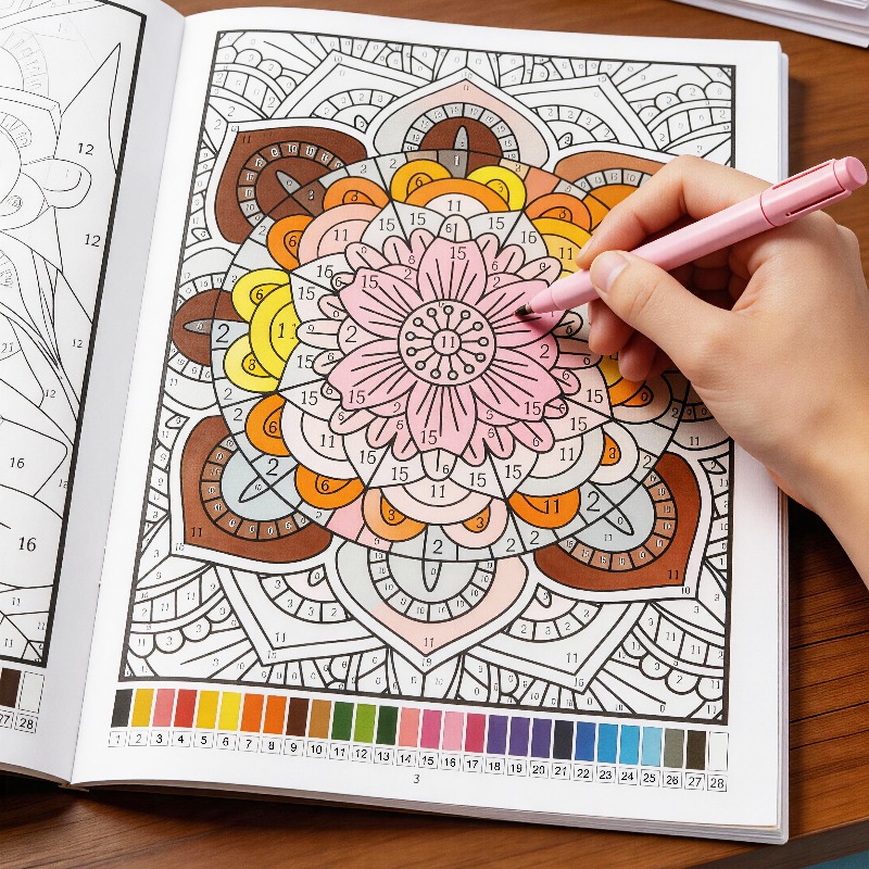 Adult Coloring Book Stress Relief - Yetişkinler İçin Hayvan/Bitki Boyama Kitabı, Stres