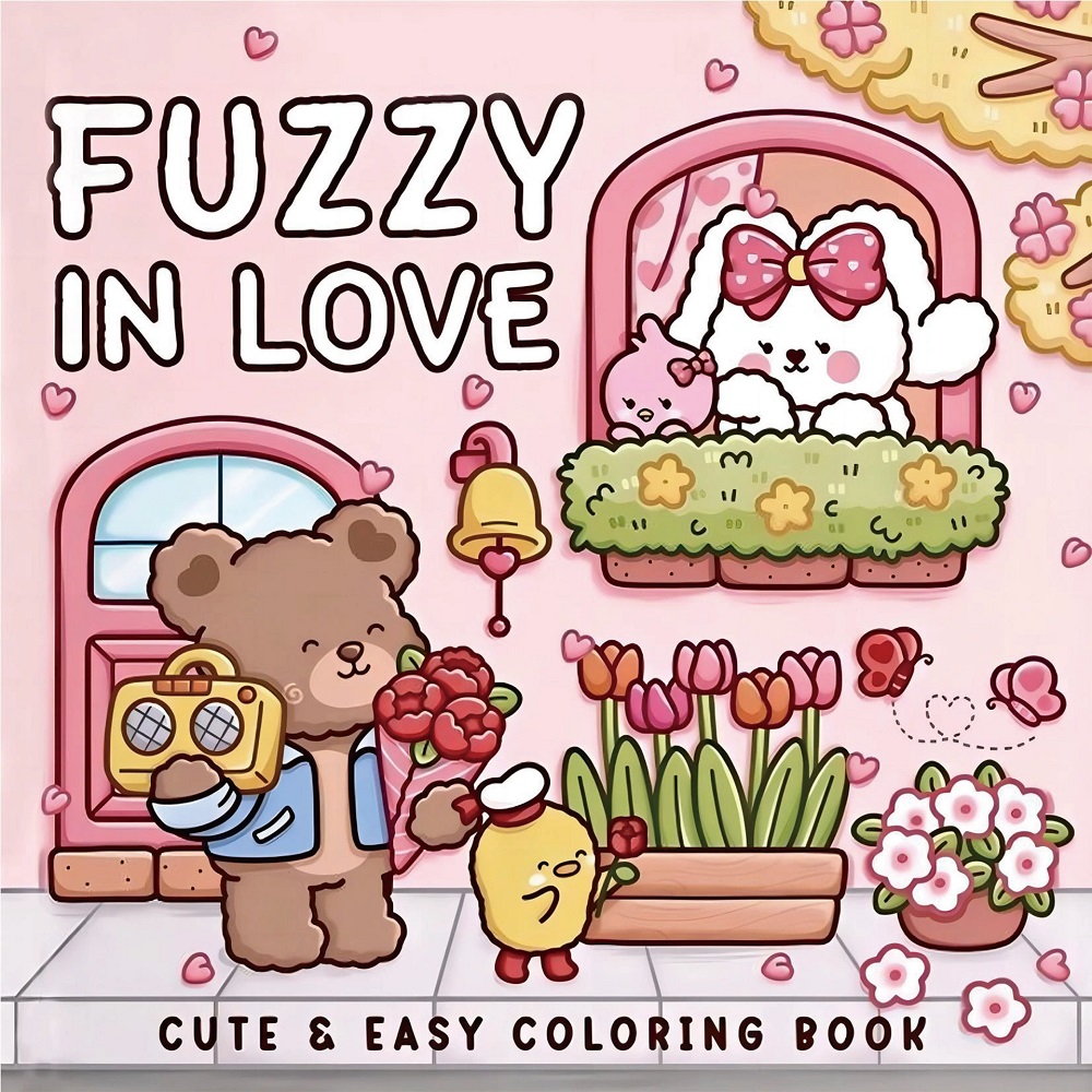FUZZY IN LOVE Kalın-kolay Dese - Adult Coloring Book Stress Relief incelemesi ve fiyatı