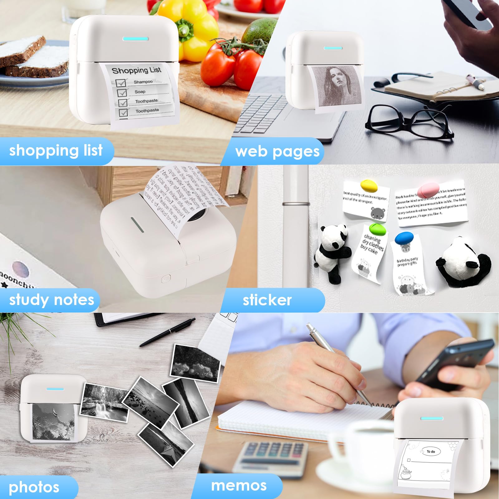 Mini Etiket Makbuz Yazıcısı iç - Mini Pocket Thermal Printer Paper Roll incelemesi ve fiyatı