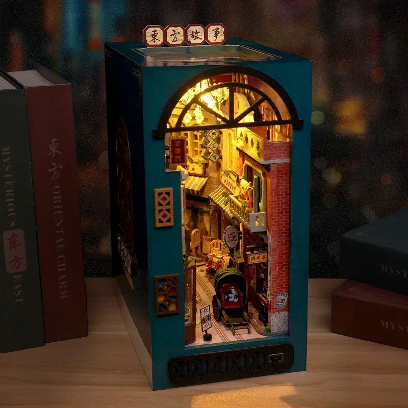 DIY Ahşap Oryantal Masallar Çi - Diy Wooden Book Nook Kit Shelf Insert incelemesi ve fiyatı