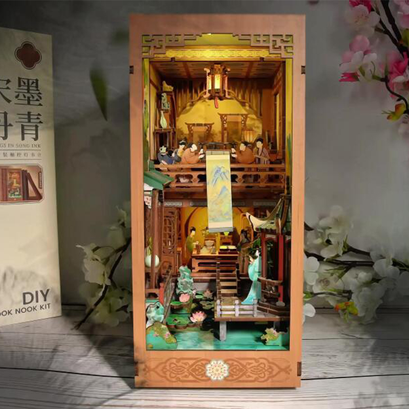 DIY Ahşap Kitap Köşesi Raf Ekl - Diy Wooden Book Nook Kit Shelf Insert incelemesi ve fiyatı