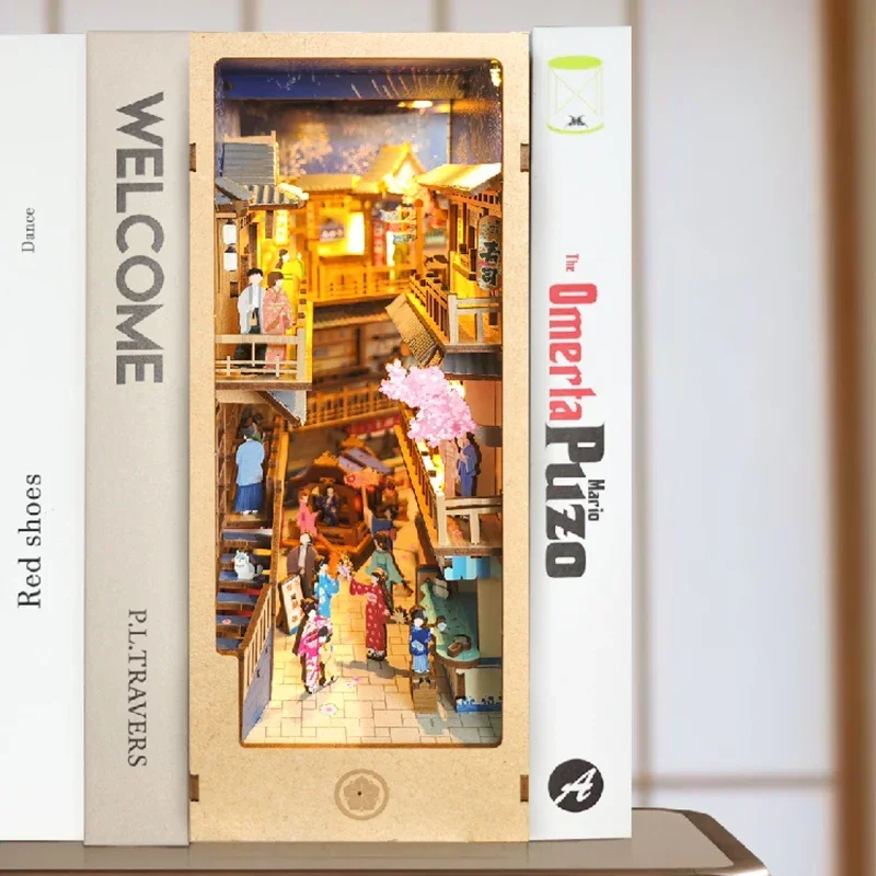 Japon Retro DIY Ahşap Kitap Kö - Diy Wooden Book Nook Kit Shelf Insert incelemesi ve fiyatı
