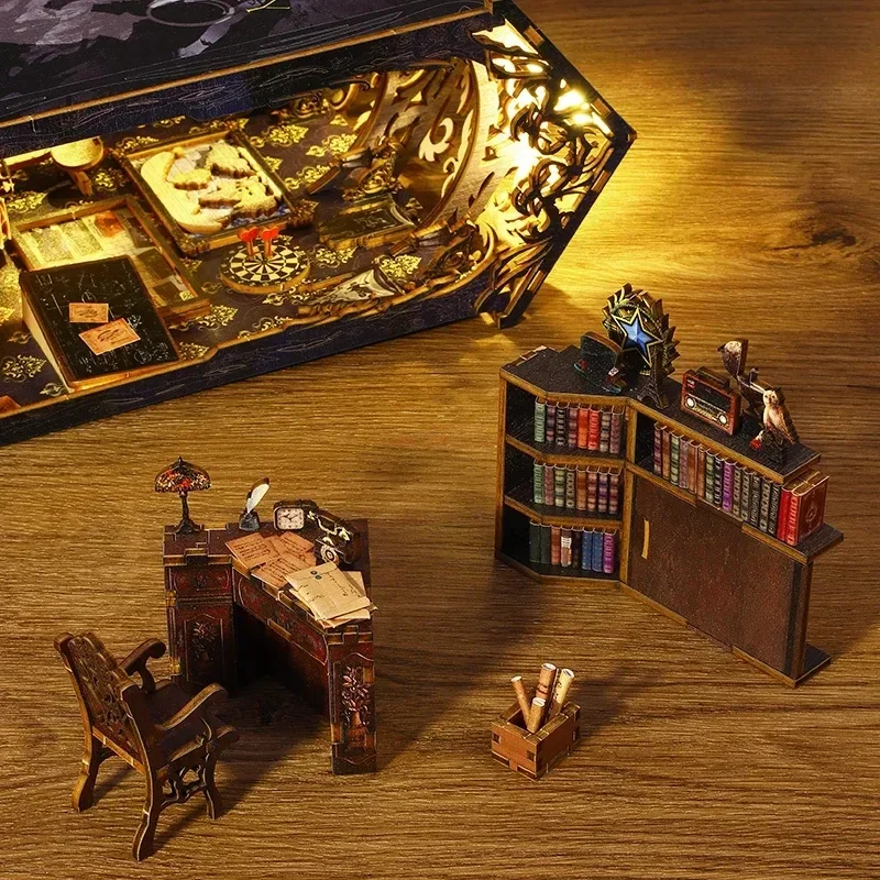Retro DIY Ahşap Kitap Köşesi R - Diy Wooden Book Nook Kit Shelf Insert incelemesi ve fiyatı