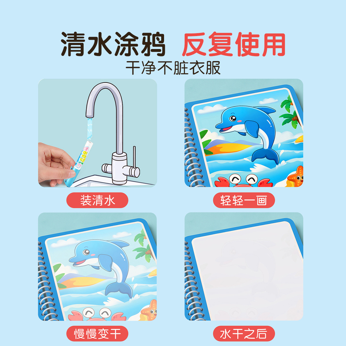 Çocuklar İçin Sihirli Su Çizim - Reusable Water Magic Coloring Book incelemesi ve fiyatı